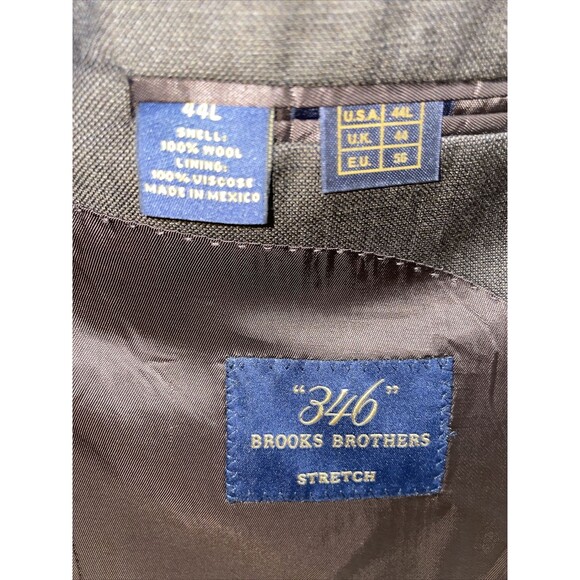 Men’s 44L — “346” Brooks Brothers Stretch Brown 100% Wool Suit Jacket RN 93986 - Picture 8 of 11